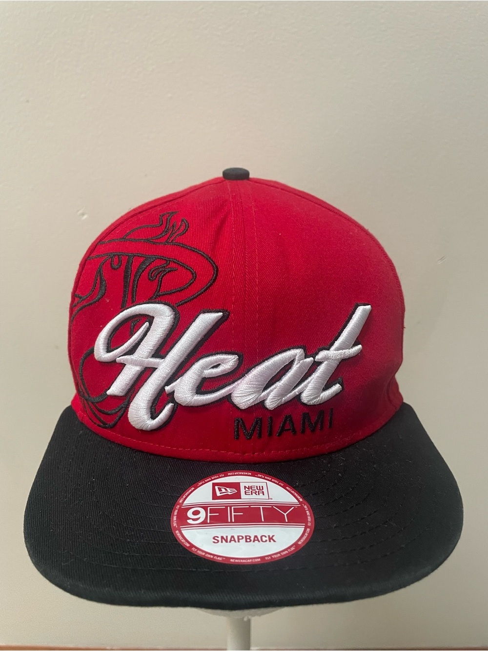 New Era Red and Black NBA Miami Heat Cap